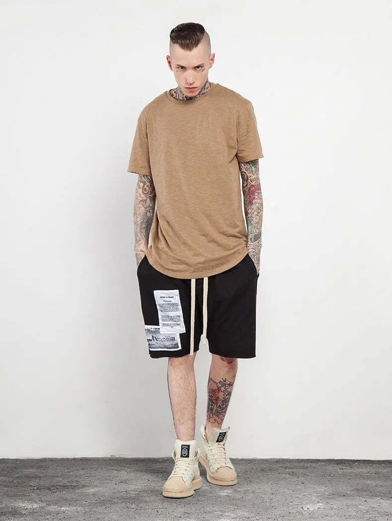 Men's Summer Elongated Plain Cotton T-Shirt