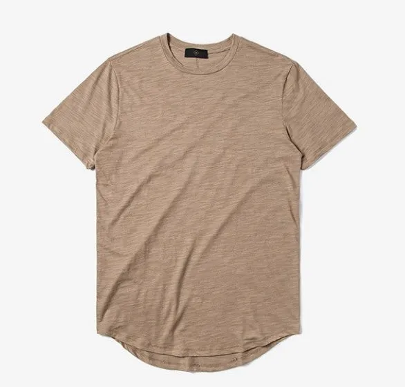 Men's Summer Elongated Plain Cotton T-Shirt