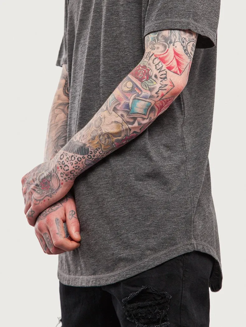 Men's Summer Elongated Plain Cotton T-Shirt