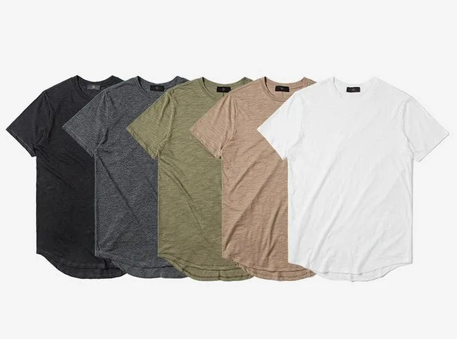 Men's Summer Elongated Plain Cotton T-Shirt