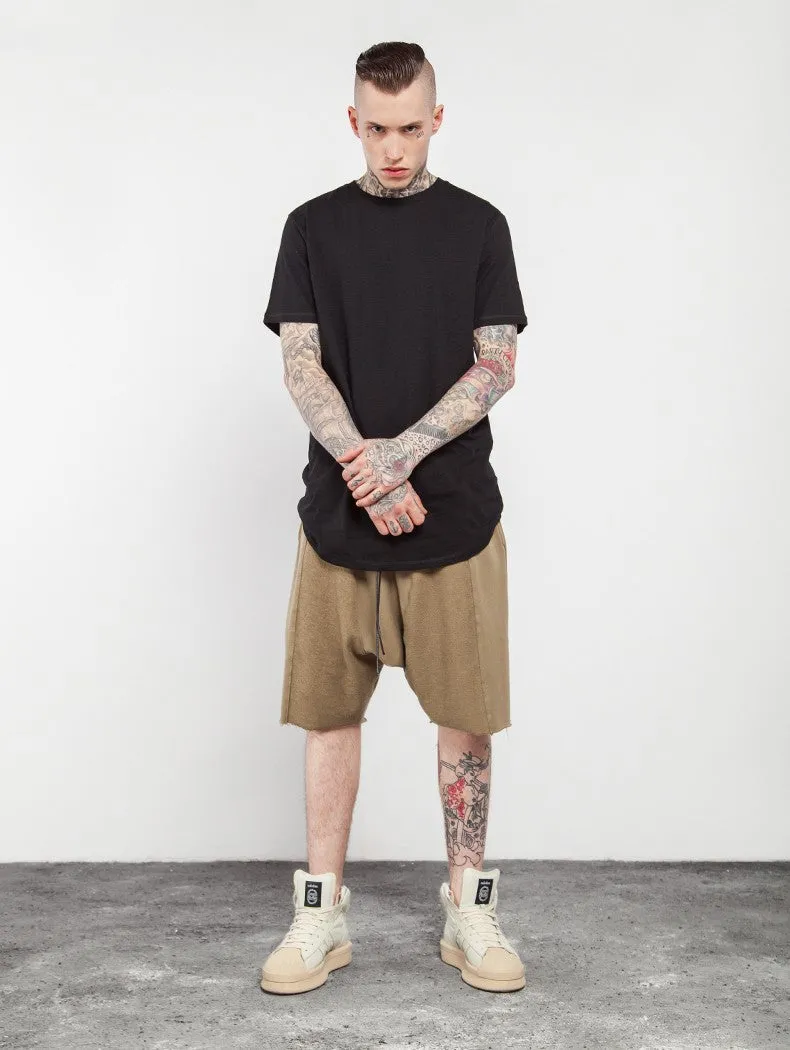 Men's Summer Elongated Plain Cotton T-Shirt