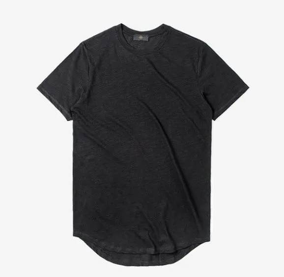 Men's Summer Elongated Plain Cotton T-Shirt
