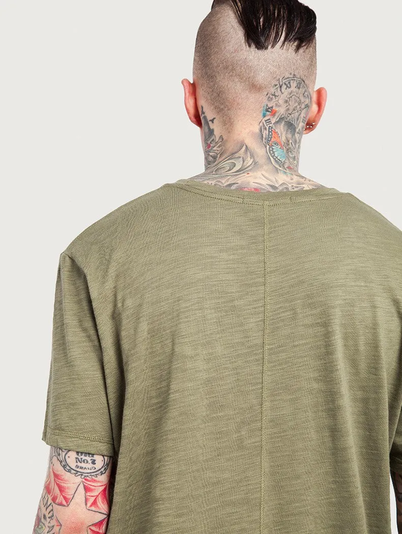 Men's Summer Elongated Plain Cotton T-Shirt