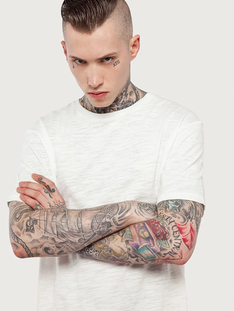 Men's Summer Elongated Plain Cotton T-Shirt
