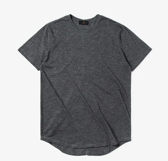Men's Summer Elongated Plain Cotton T-Shirt