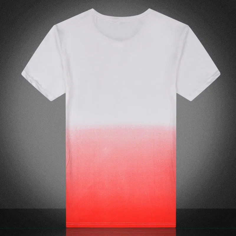 Men's Summer O-Neck T-Shirt In Gradient Color