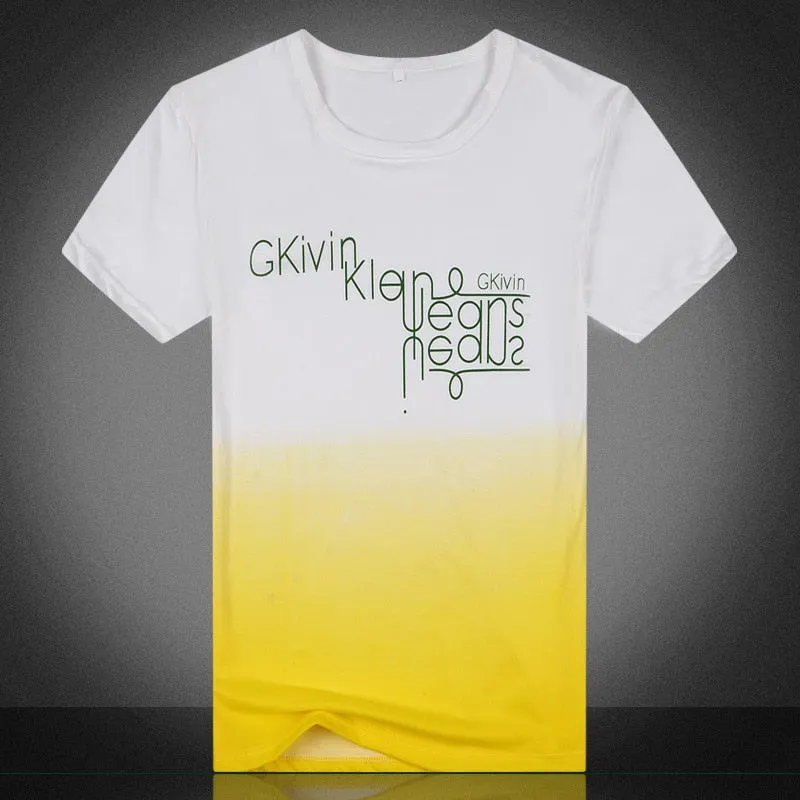 Men's Summer O-Neck T-Shirt In Gradient Color