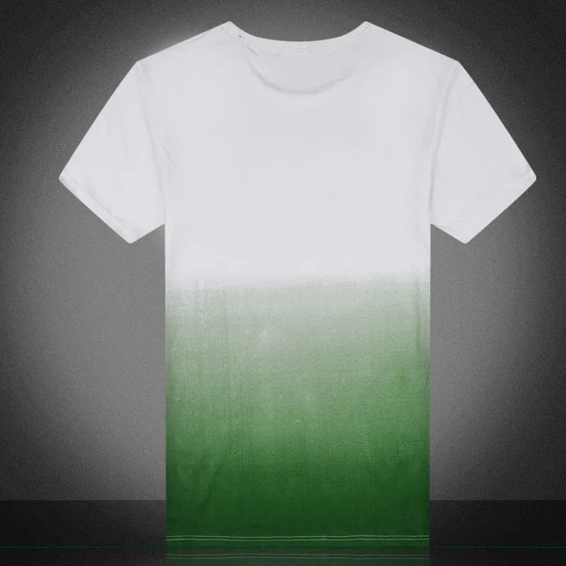 Men's Summer O-Neck T-Shirt In Gradient Color