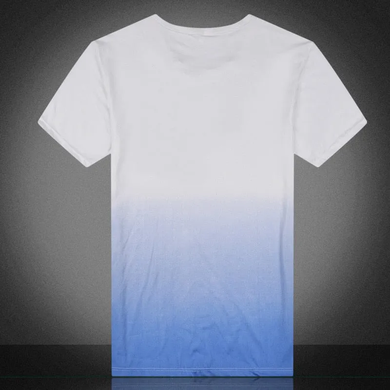 Men's Summer O-Neck T-Shirt In Gradient Color