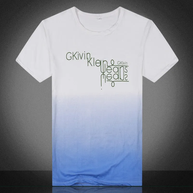 Men's Summer O-Neck T-Shirt In Gradient Color