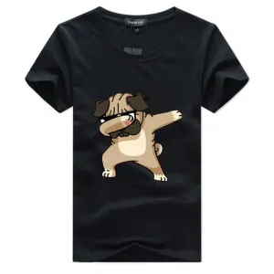 Men's Summer O-Neck T-Shirt With Printed Pug-Dog