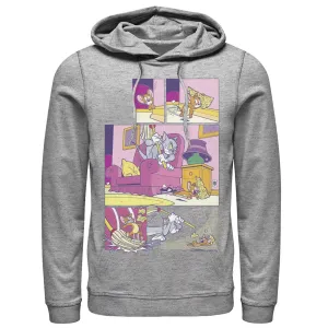 Men's Tom and Jerry Steal the Cheese Comic Striped Hoodie Licensed Character