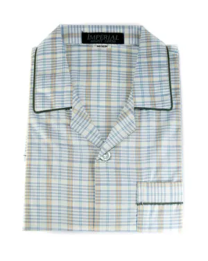 Mens Wedding Nightwear - Checkered Design Nightdress By Hy-Brow Plus High Classic