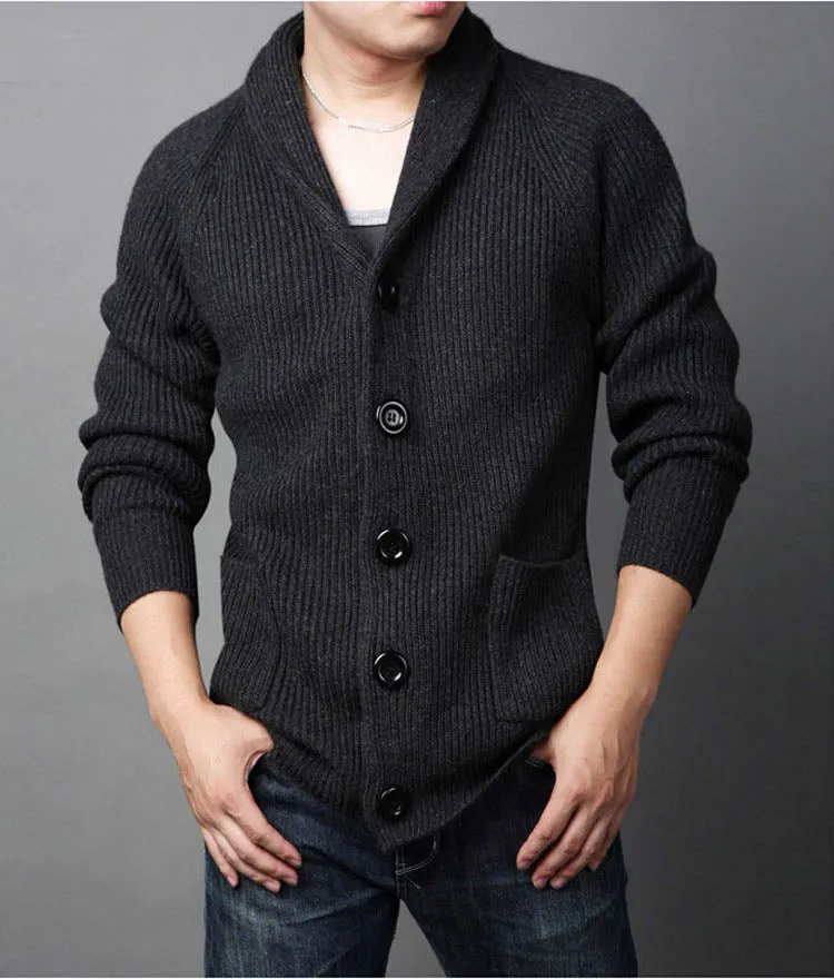 Men's Winter Casual Single-Breasted Knitted Cardigan
