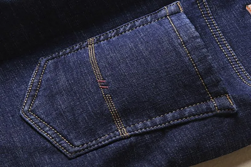 Men's Winter Casual Thick Fleece Jeans | Plus Size