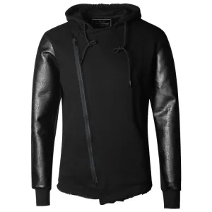 Men's Winter European Style Black Leather Jacket