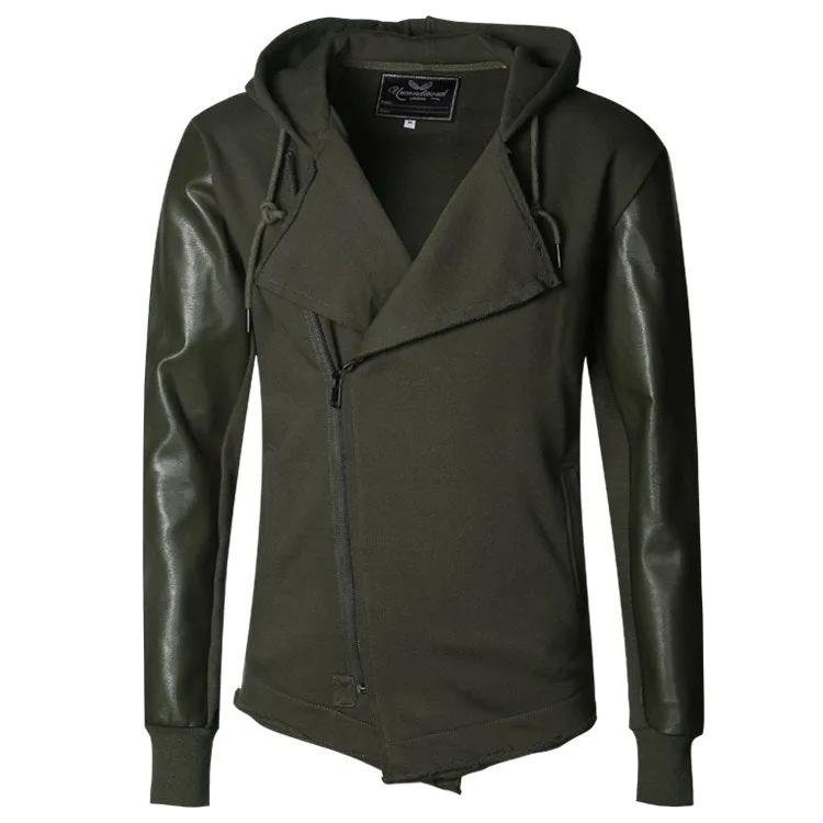 Men's Winter European Style Black Leather Jacket