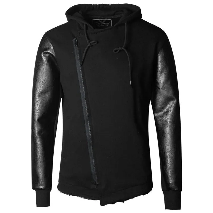 Men's Winter European Style Black Leather Jacket