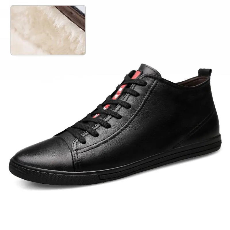 Men's Winter Leather Ankle Boots | Men's Moccasins | Plus Size