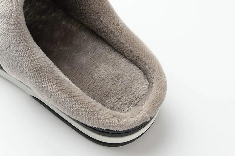 Men's Winter Leather Waterproof Slippers | Plus Size