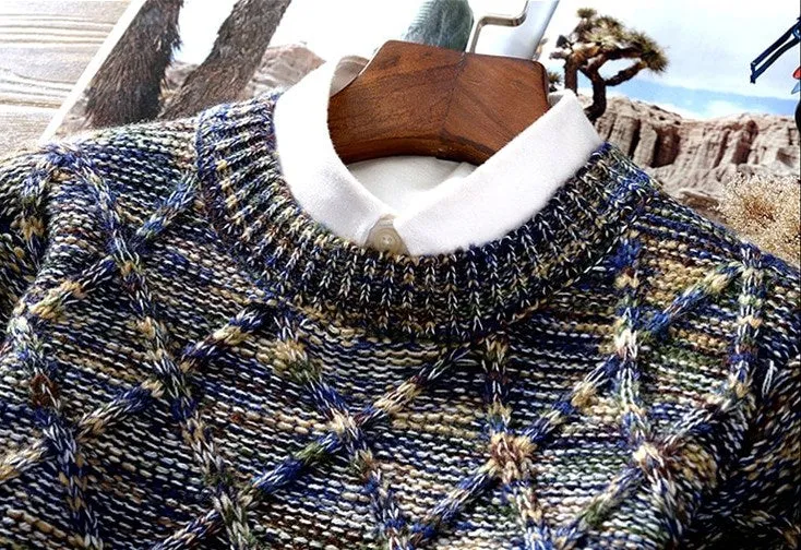 Men's Winter O-Neck Slim Fit Knitted Pullover