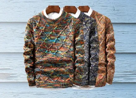 Men's Winter O-Neck Slim Fit Knitted Pullover