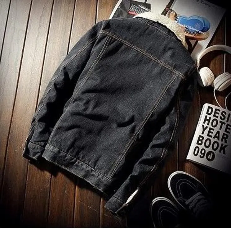 Men's Winter Warm Fleece Denim Cowboy Style Jacket