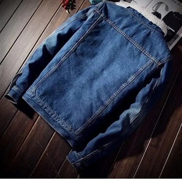 Men's Winter Warm Fleece Denim Cowboy Style Jacket