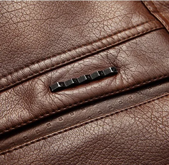 Men's Winter Warm Leather Thick Biker Jacket