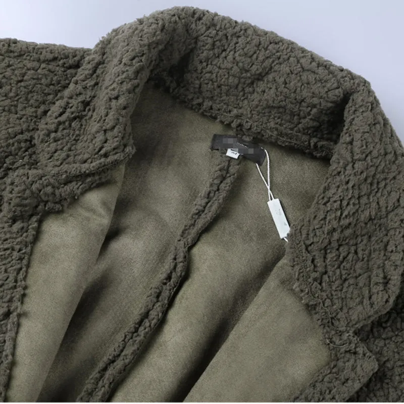 Men's Winter Warm Plush Slim Two-Side Long Furry Coat