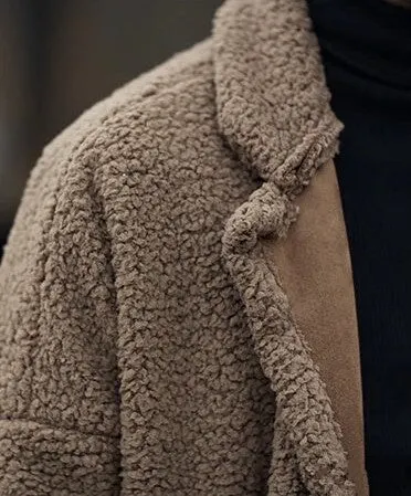 Men's Winter Warm Plush Slim Two-Side Long Furry Coat