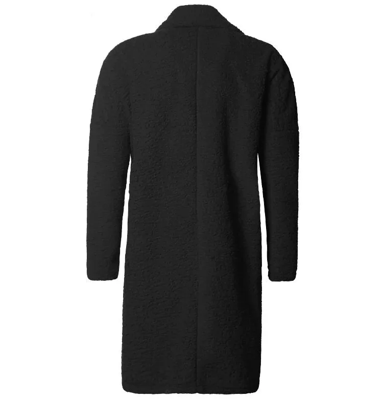Men's Winter Warm Plush Slim Two-Side Long Furry Coat