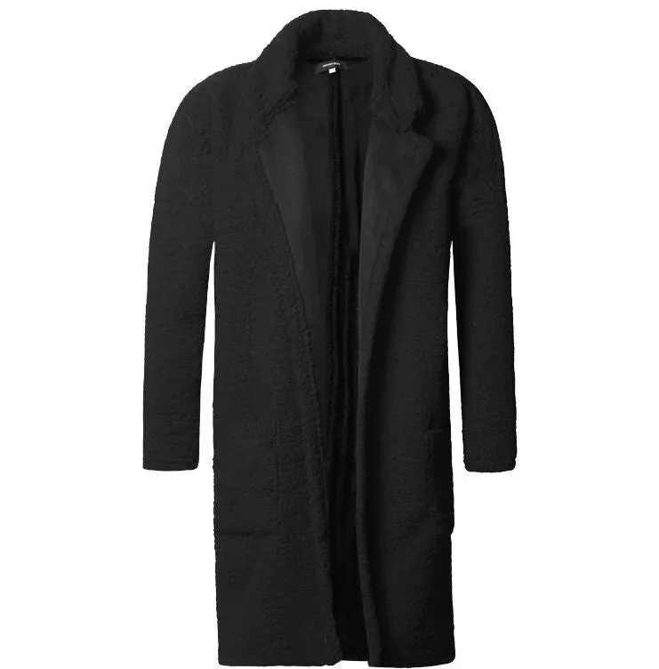 Men's Winter Warm Plush Slim Two-Side Long Furry Coat