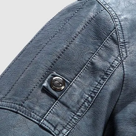 Men's Winter Warm PU Leather Jacket With Fur Lining