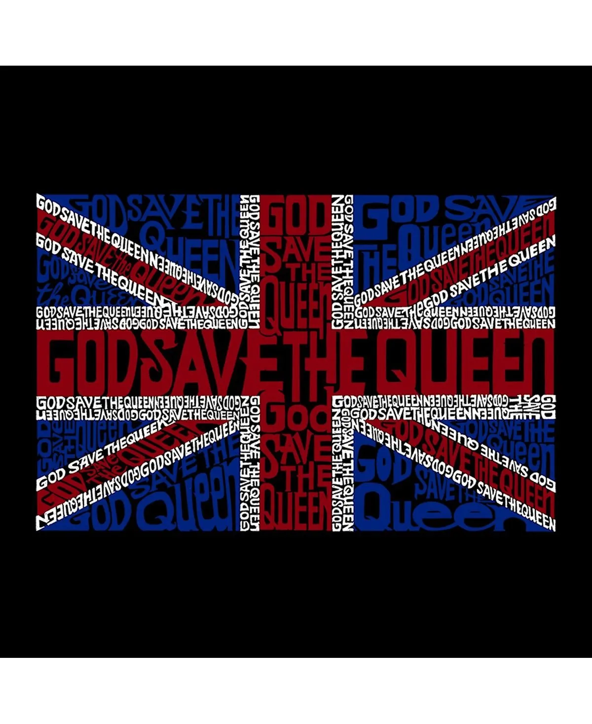 Men's Word Art Hoodie - God Save the Queen LA Pop Art, Gray