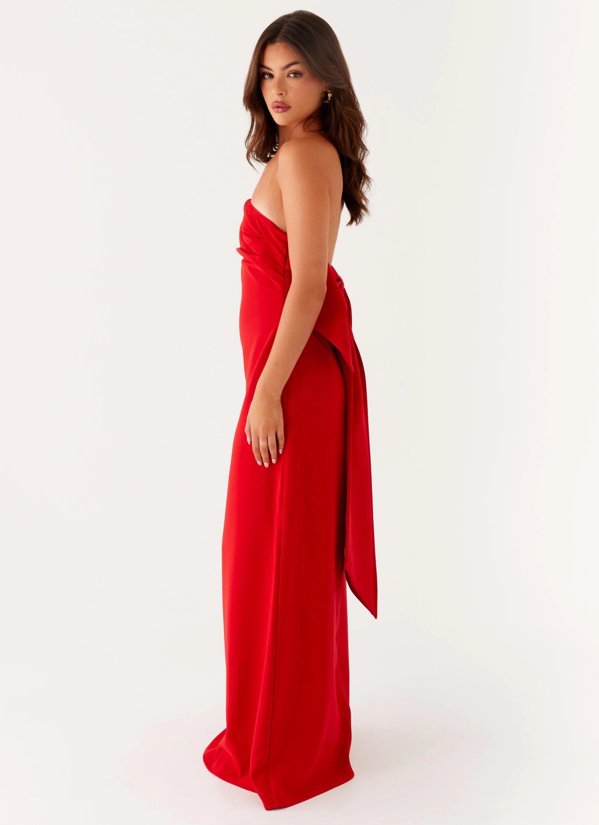 Meredith Maxi Dress - Red Flawless Waistband