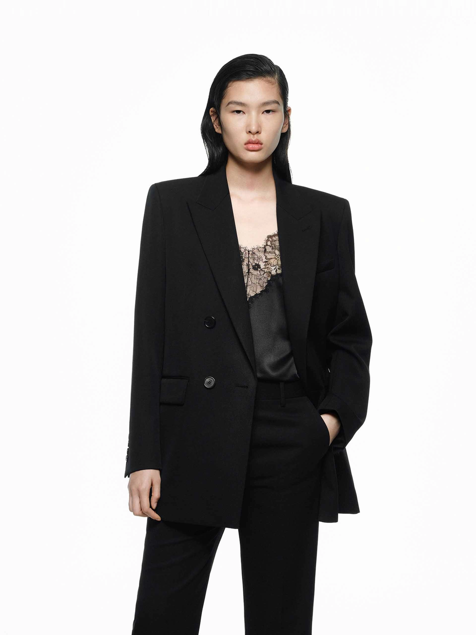 Merino Wool Structured Blazer