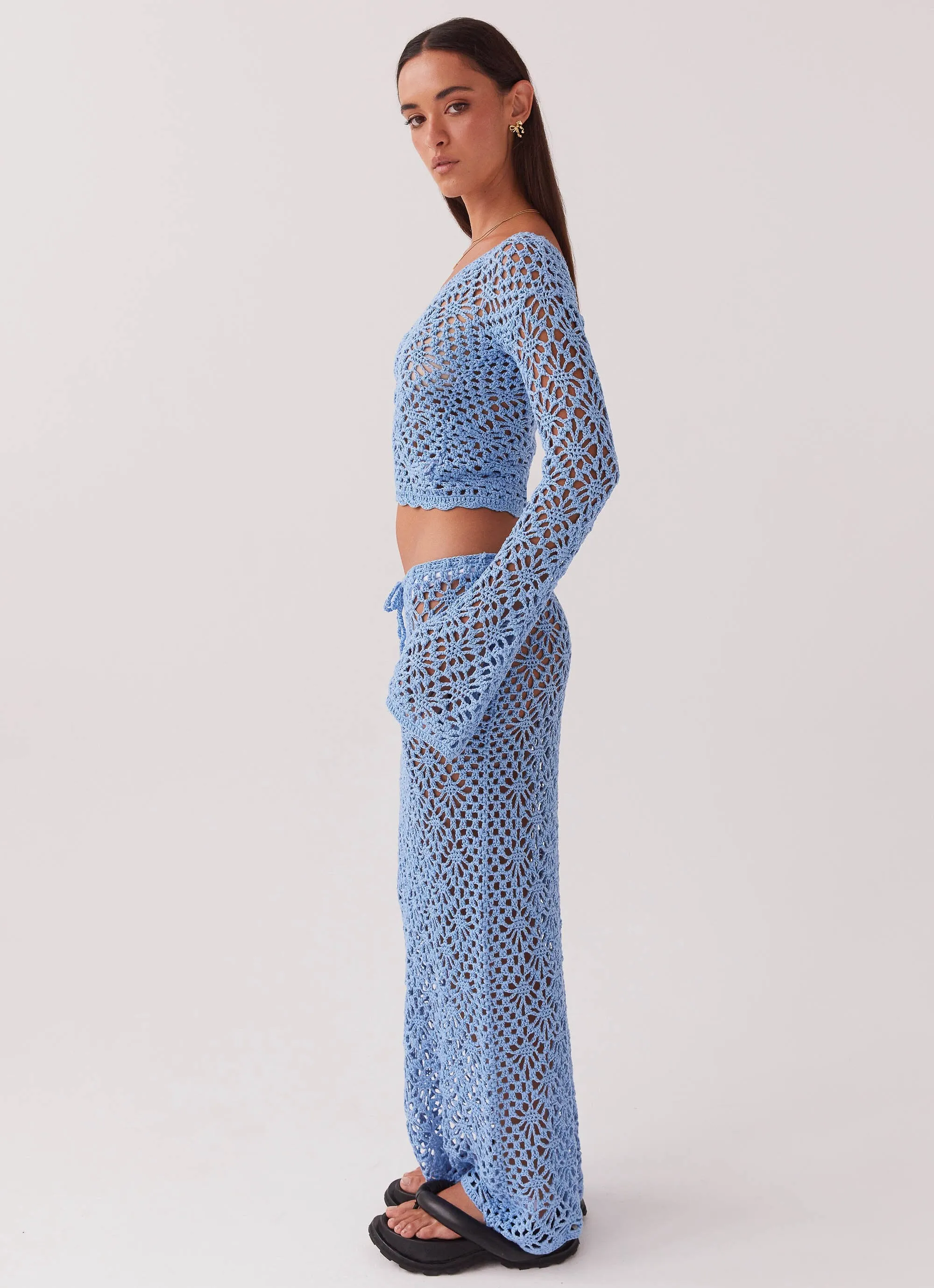Chill Feel Merliah Crochet Maxi Skirt - Blue