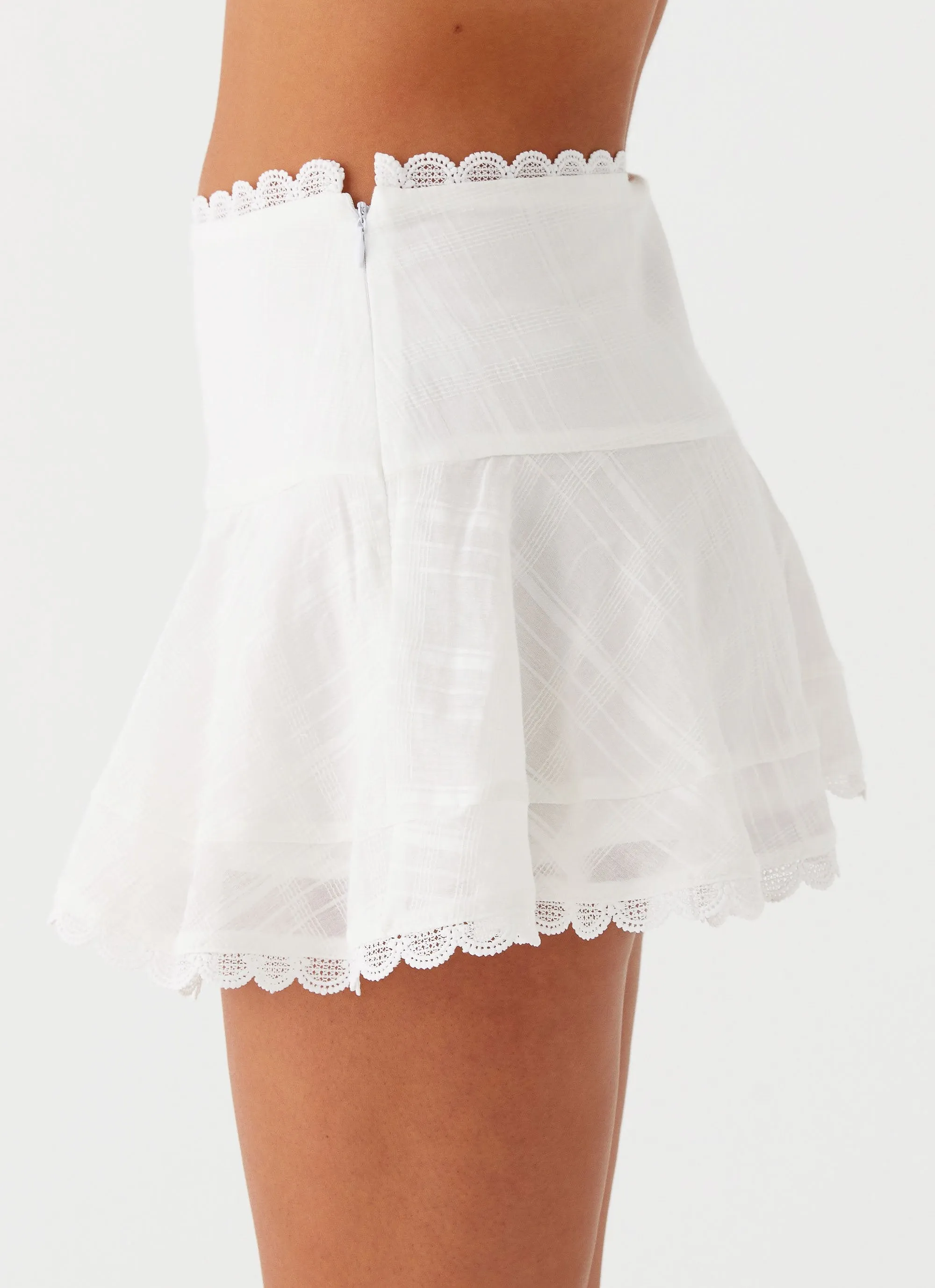 Hundred Percent Mini Skirt - White Double Layer