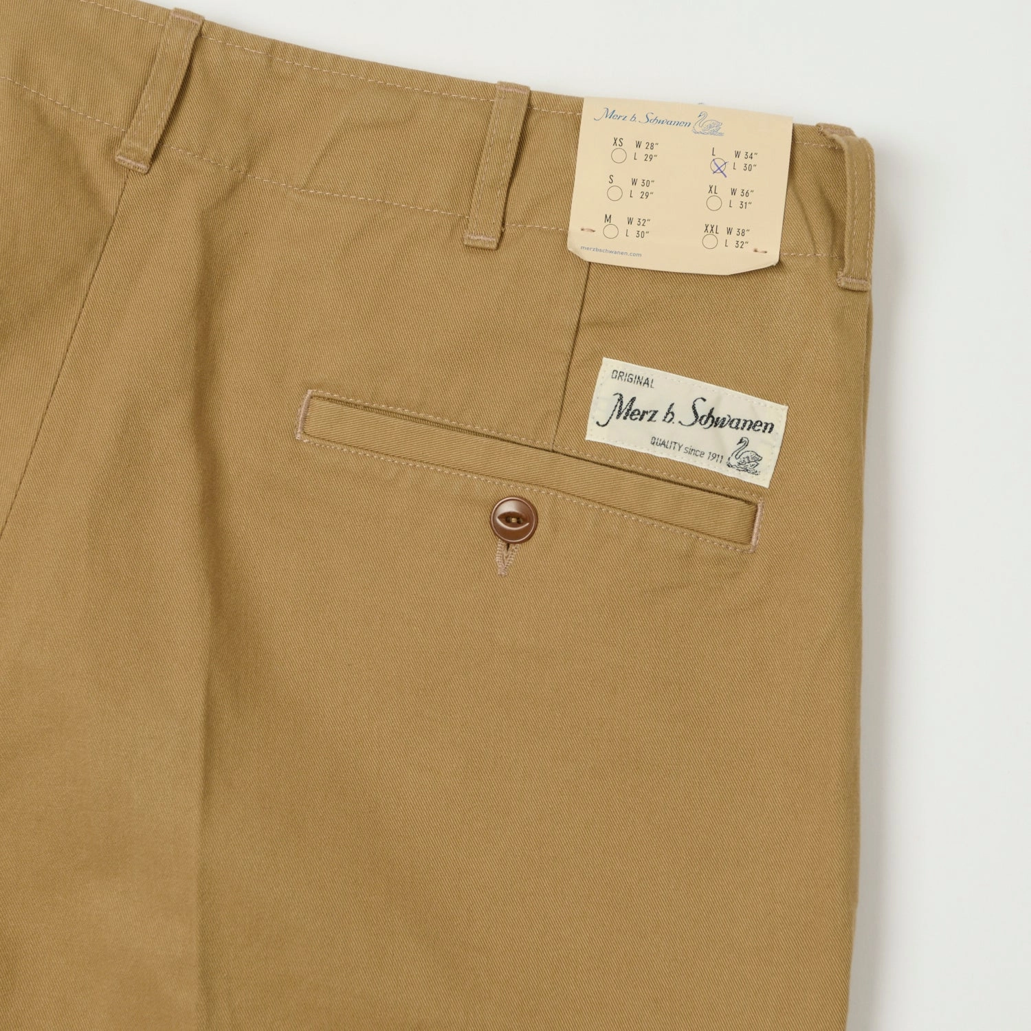 Merz b. Schwanen 'Good Basics' Organic Cotton Twill Chinos - Khaki