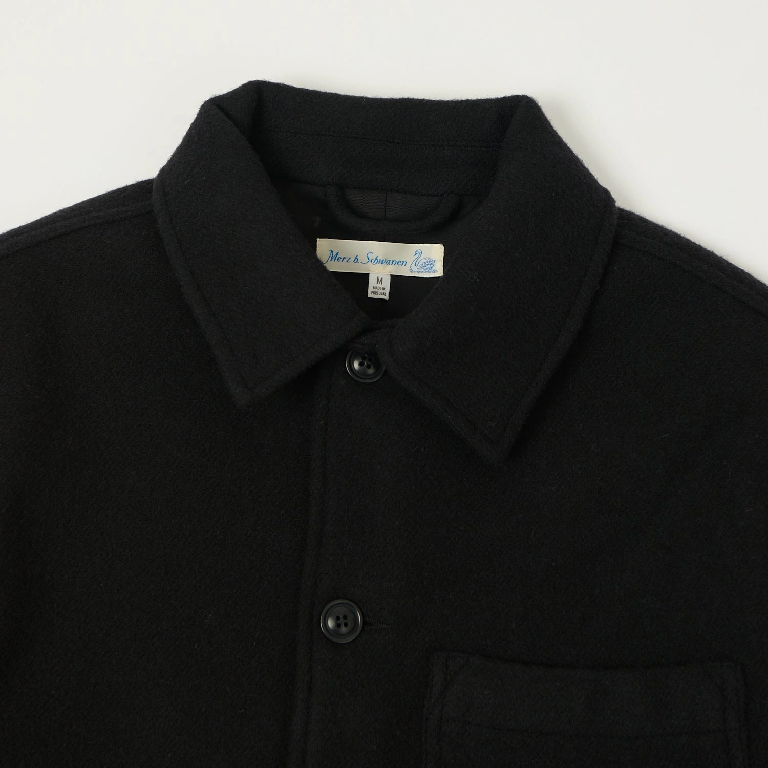 Merz b. Schwanen 'Good Basics' Wool Work Jacket - Deep Black