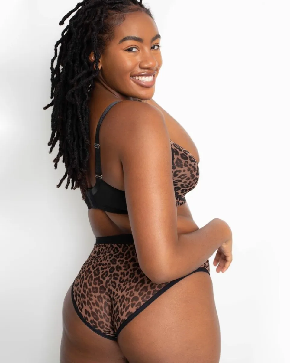 Mesh High Cut Brief Panty - 1313S