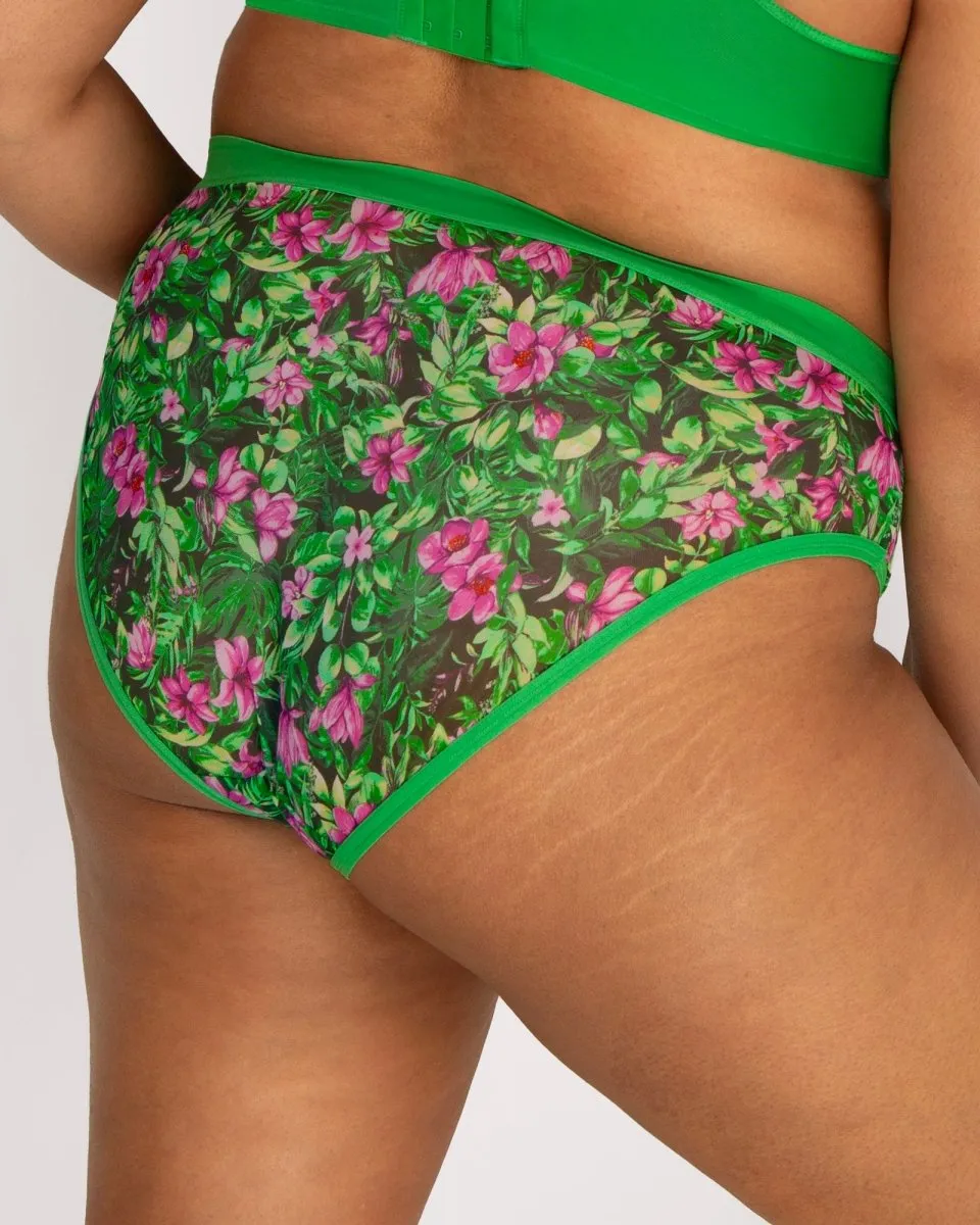 Mesh High Cut Brief Panty - 1313S