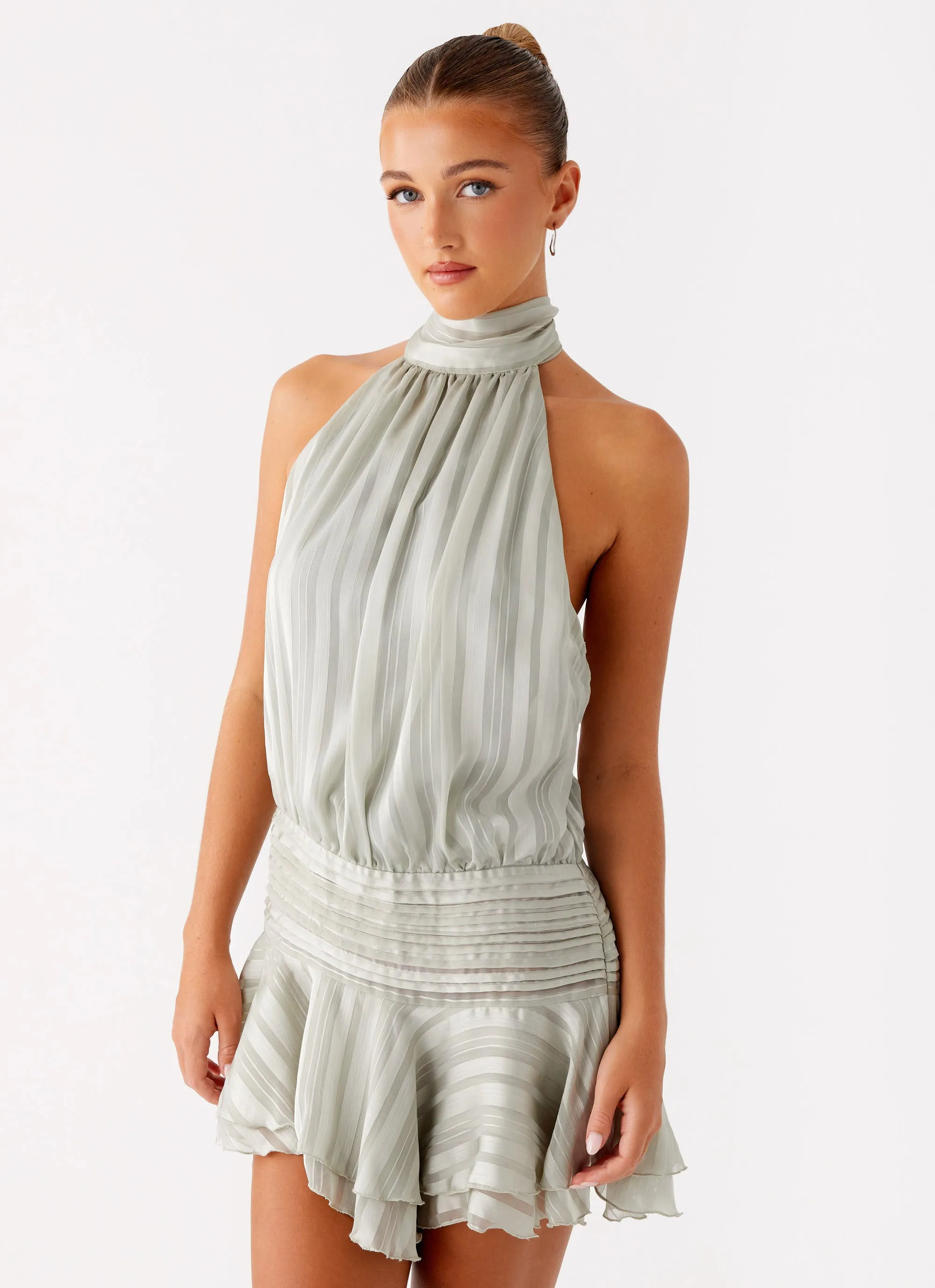 Willow Chiffon Mini Dress - Green Road Trip Ready