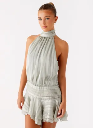 Willow Chiffon Mini Dress - Green Road Trip Ready