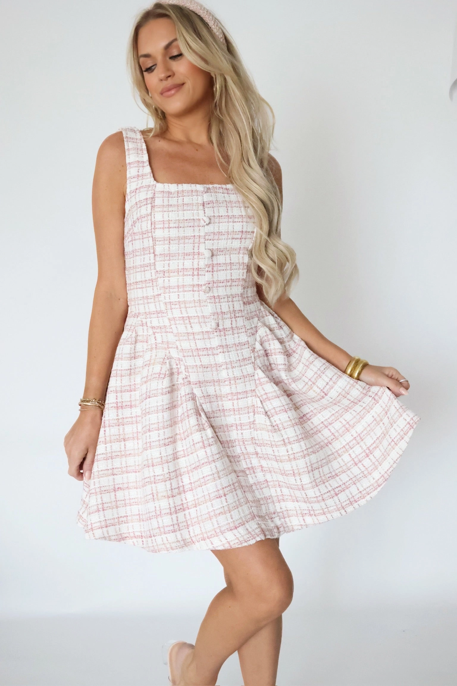 Abbie Tweed Dress (FINAL SALE) BondedShoulder Activewear Top