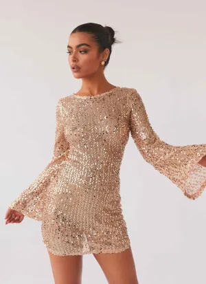 Mesmerize Mini Dress - Glisten Event Glow