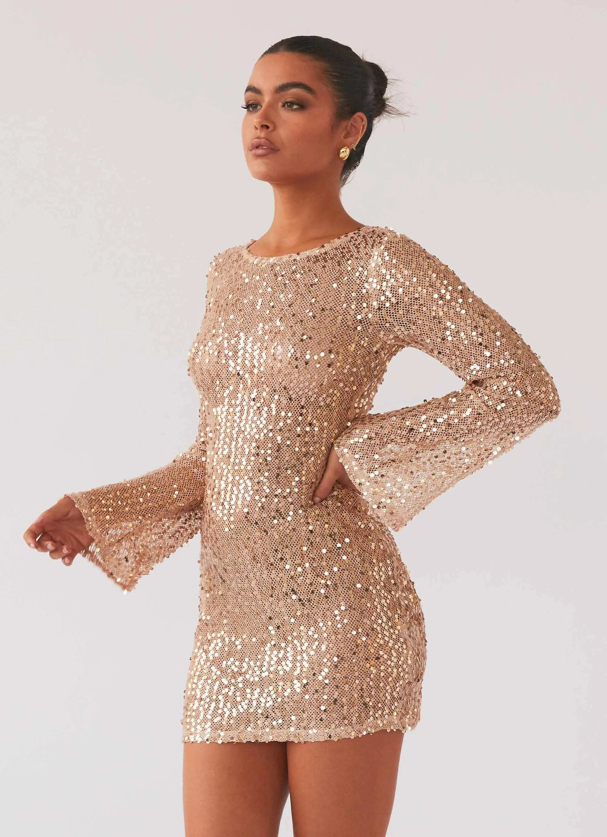 Mesmerize Mini Dress - Glisten Smart Lines Sophisticated Waist