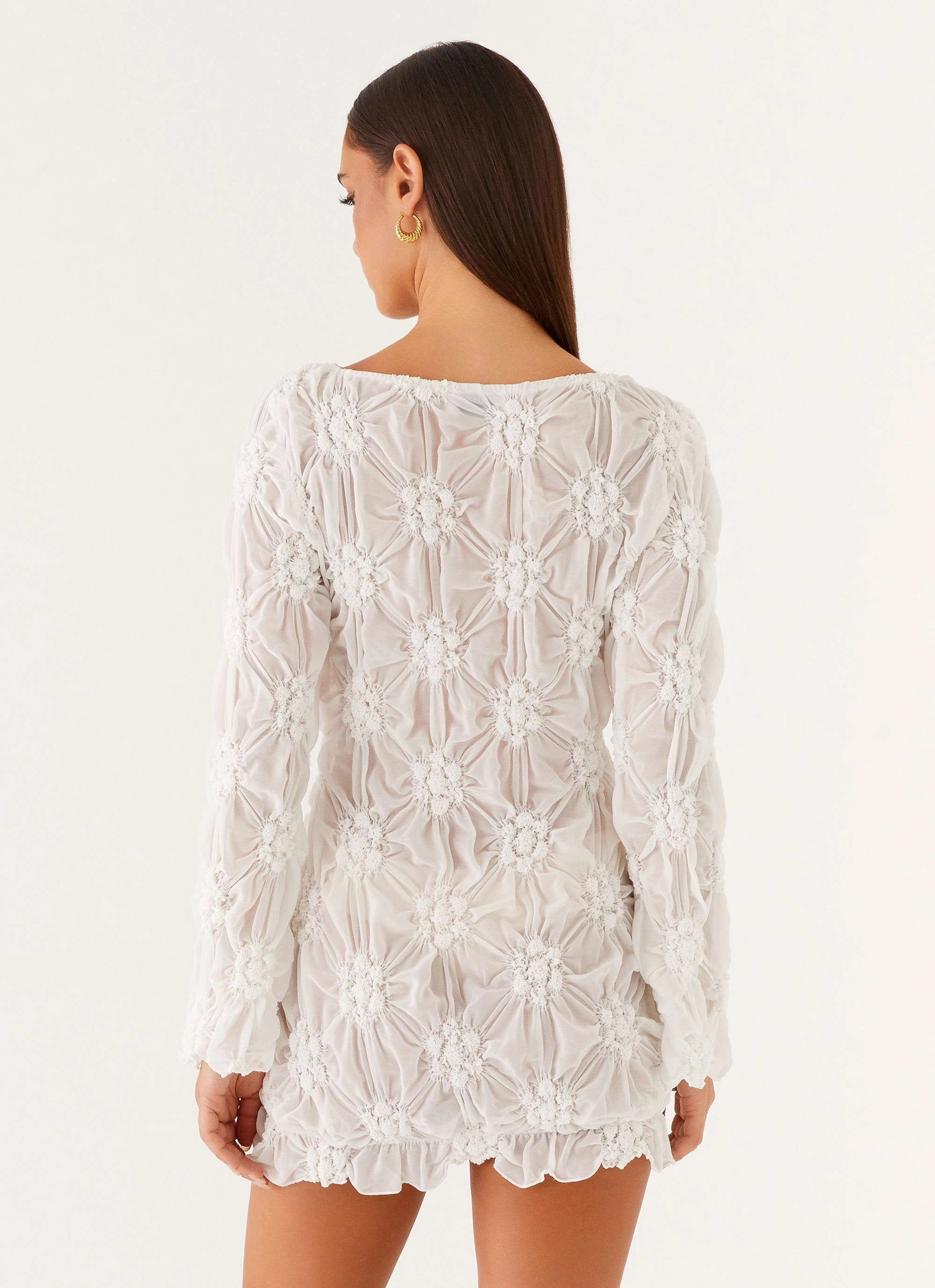 Mia Long Sleeve Dress - Ivory Airy Comfort Layer Safe
