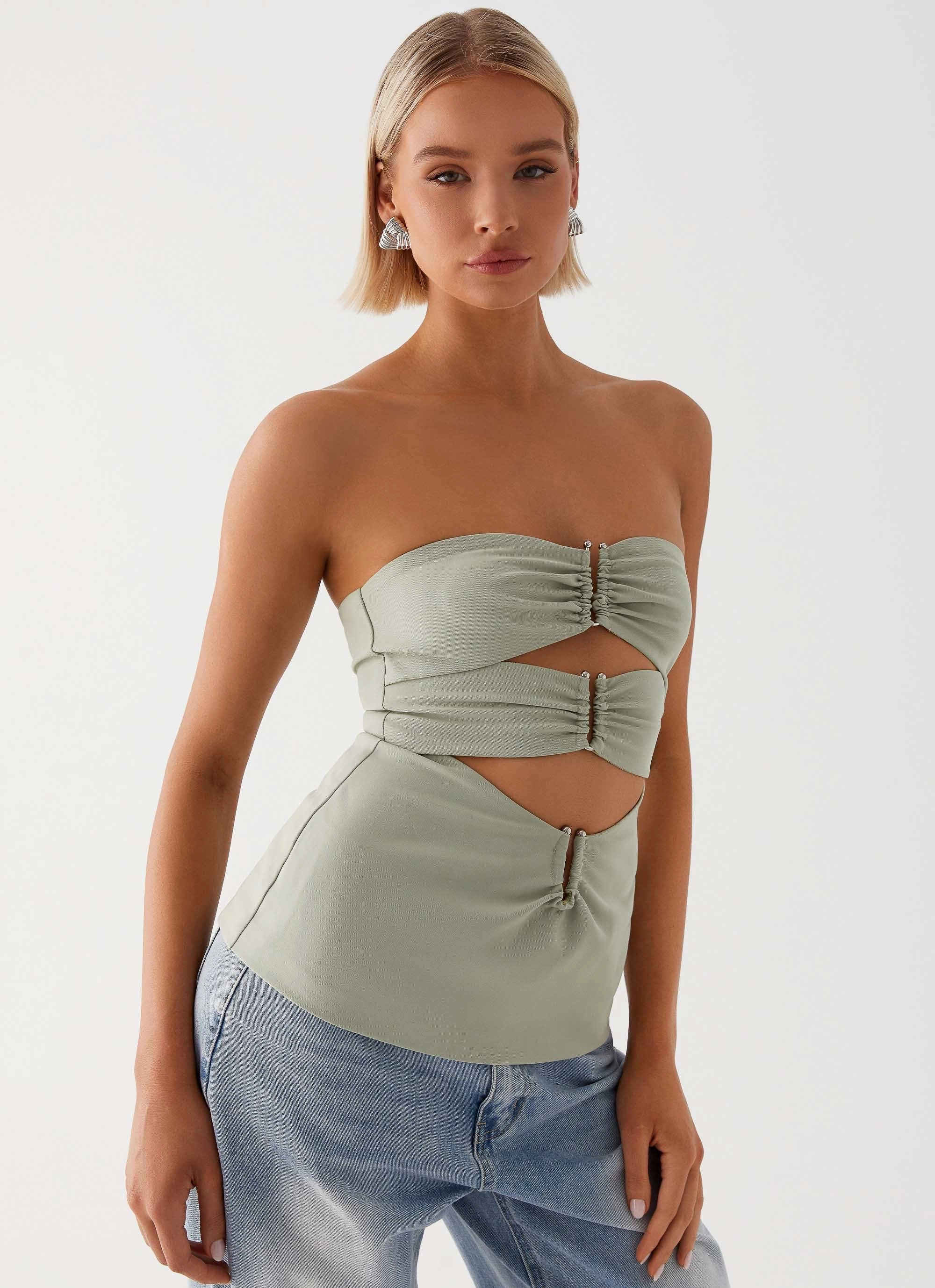 DurableReinforcement Micha Strapless Top - Khaki